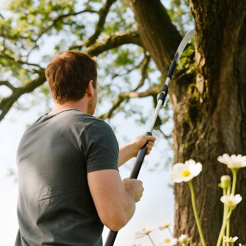 Rootz Telescopic Pruning Saw - Tree Scissors - Garden Shears - Non-Stick Coated Blades - Locking Device - 150-260cm x 19cm x 3.5cm