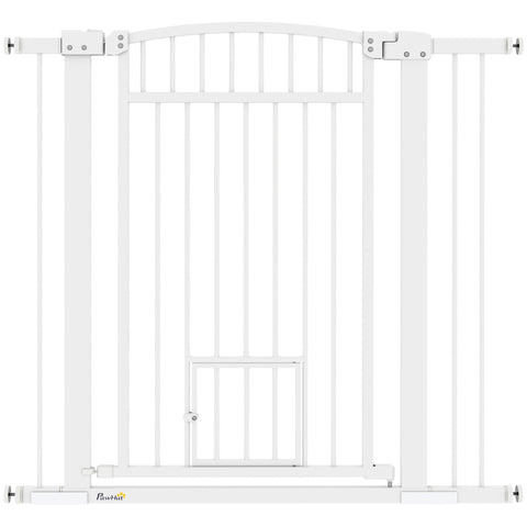 Rootz Dog Safety Grille - Pet Barrier - Dog Gate - Double Locking System - Adjustable Width 76-104 cm, Height 95 cm, White
