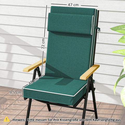 Rootz Seat Cushion - Chair Cushion - Water-Repellent Cushion - UPF50+ Protection - 120cm x 47cm x 9.5cm - Green
