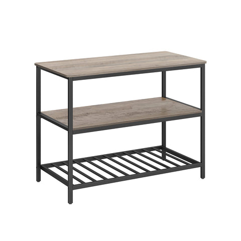 Rootz Industrial Kitchen Shelf - Storage Rack - Shelving Unit - Chipboard Steel - 60cm x 120cm x 90cm - Greige Black - 30kg Capacity