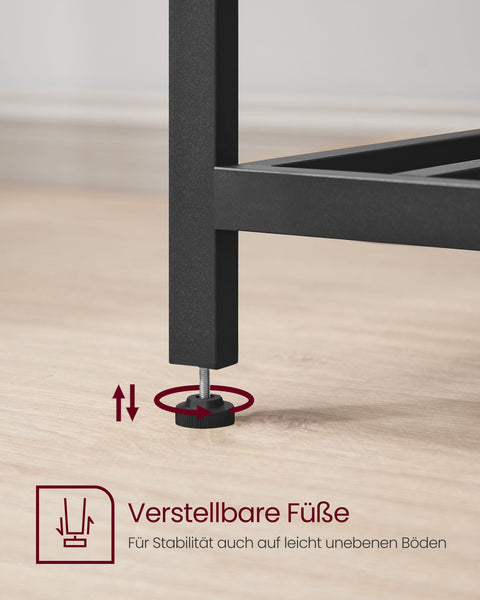 Rootz Industrial Kitchen Shelf - Storage Rack - Shelving Unit - Chipboard Steel - 60cm x 120cm x 90cm - Greige Black - 30kg Capacity