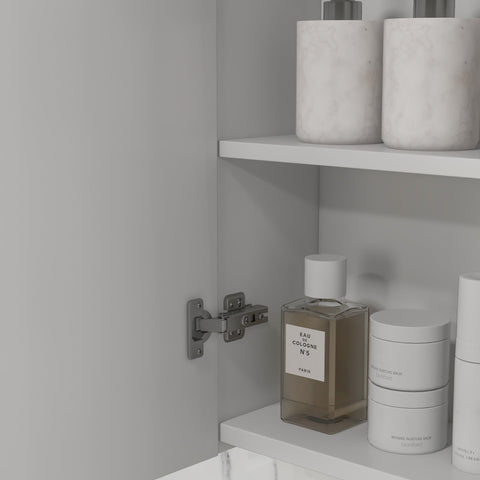 Rootz Wall-mounted LED Bathroom Mirror Cabinet - 2-in-1 Furniture - Vanity Cabinet - Adjustable Brightness - 90L x 15W x 65H cm