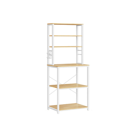 Rootz Oak White Chipboard Steel Cake Rack - Baking Stand - Storage Shelf - Sturdy Construction - Easy Assembly - 40cm x 60cm x 167cm