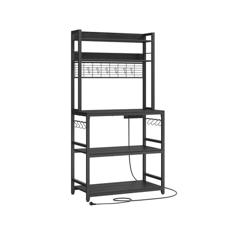 Rootz Anthracite Gray-Ink Black Cake Rack - Storage Shelf - Heavy Duty Organizer - Chipboard and Steel Construction - 40cm x 80cm x 170cm