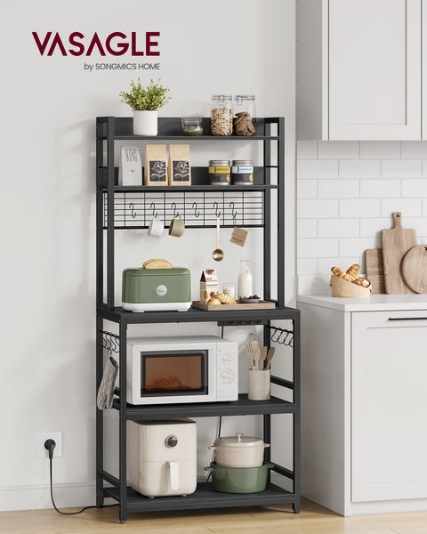 Rootz Anthracite Gray-Ink Black Cake Rack - Storage Shelf - Heavy Duty Organizer - Chipboard and Steel Construction - 40cm x 80cm x 170cm