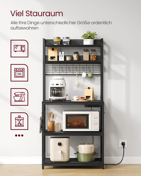 Rootz Anthracite Gray-Ink Black Cake Rack - Storage Shelf - Heavy Duty Organizer - Chipboard and Steel Construction - 40cm x 80cm x 170cm