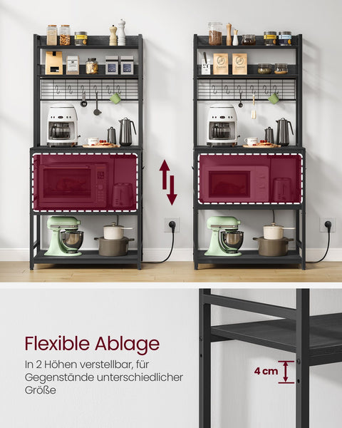 Rootz Anthracite Gray-Ink Black Cake Rack - Storage Shelf - Heavy Duty Organizer - Chipboard and Steel Construction - 40cm x 80cm x 170cm