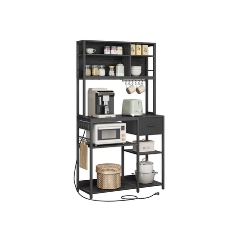 Rootz Kitchen Shelf with Sockets - Storage Unit - Multi-Functional Rack - High Capacity - 40cm x 100cm x 180.4cm