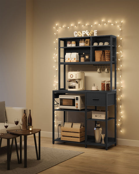 Rootz Kitchen Shelf with Sockets - Storage Unit - Multi-Functional Rack - High Capacity - 40cm x 100cm x 180.4cm