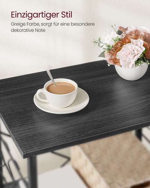 Rootz Rolling Shelf with Wheels - Storage Rack - Chipboard Steel - Heavy Duty - Portable - Ebony Black - 40cm x 60cm x 89cm