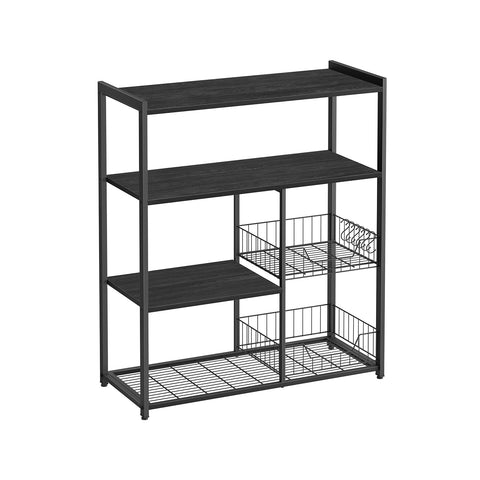 Rootz Kitchen Shelf - Metal Storage Rack - Organizer - Sturdy Steel - 35cm x 80cm x 95cm