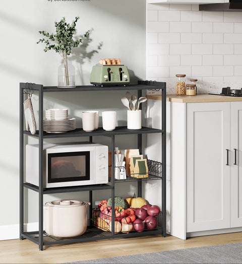 Rootz Kitchen Shelf - Metal Storage Rack - Organizer - Sturdy Steel - 35cm x 80cm x 95cm
