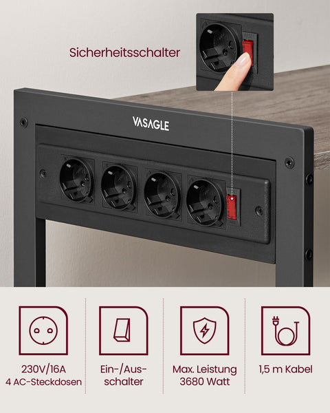 Rootz Kitchen Shelf Greige Mottled Ink Black - Storage Rack - Chipboard - Steel - Organizing - 35cm x 80cm x 93.5cm