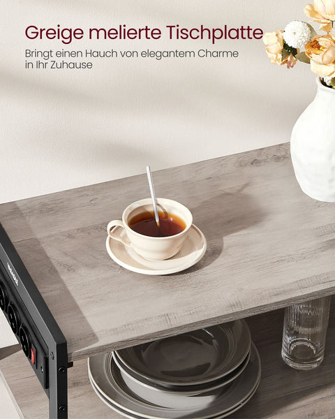 Rootz Kitchen Shelf Greige Mottled Ink Black - Storage Rack - Chipboard - Steel - Organizing - 35cm x 80cm x 93.5cm