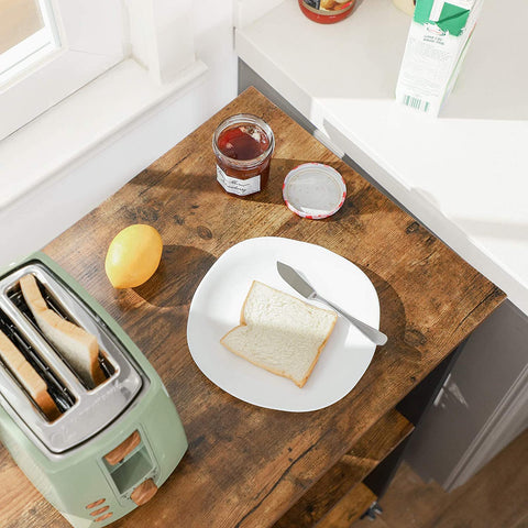 Rootz Rollable Kitchen Shelf - Movable Storage - Mobile Organizer - Industrial Design - 60cm x 40cm x 89cm