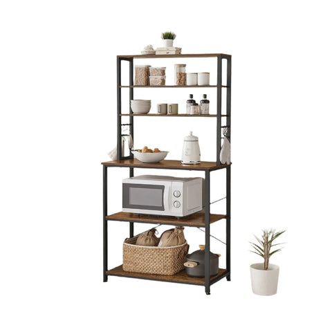 Rootz Kitchen Shelf - Standing Shelf - Microwave Shelf - Space-Saving Storage - 80 x 40 x 167 cm