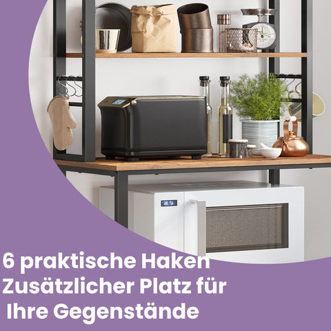 Rootz Kitchen Shelf - Standing Shelf - Microwave Shelf - Space-Saving Storage - 80 x 40 x 167 cm