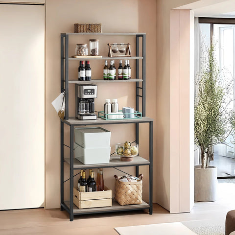 Rootz Kitchen Shelf - Standing Shelf - Microwave Shelf - Space-Saving Solution - 40 x 80 x 167 cm