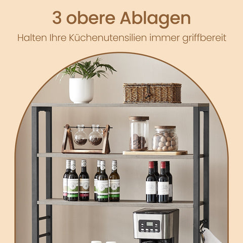 Rootz Kitchen Shelf - Standing Shelf - Microwave Shelf - Space-Saving Solution - 40 x 80 x 167 cm