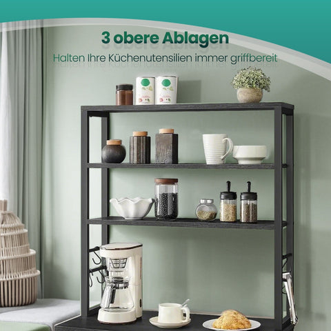 Rootz Kitchen Shelf - Standing Shelf - Microwave Shelf - Space-Saving - 40 x 80 x 167 cm