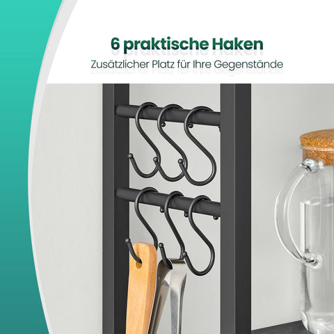 Rootz Kitchen Shelf - Standing Shelf - Microwave Shelf - Space-Saving - 40 x 80 x 167 cm