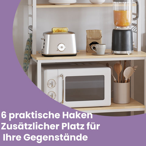 Rootz Kitchen Shelf - Standing Shelf - Microwave Stand - Maximizes Space - 40cm x 80cm x 167cm