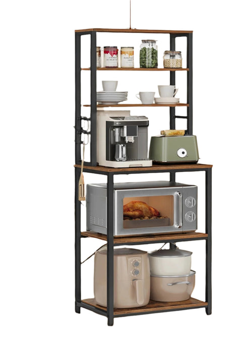 Rootz Standing Kitchen Shelf - Microwave Stand - 6 Tier Rack - Space Saving - 40 x 60 x 167 cm