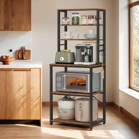 Rootz Standing Kitchen Shelf - Microwave Stand - 6 Tier Rack - Space Saving - 40 x 60 x 167 cm