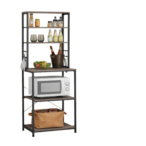 Rootz Standing Kitchen Shelf - Microwave Stand - 6-Tier Shelving Unit - Maximizes Space - 40cm x 60cm x 167cm
