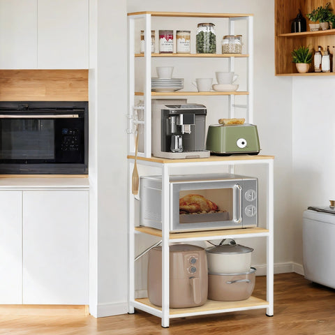 Rootz Standing Kitchen Shelf - Microwave Shelf - 6 Levels - Space-Saving - 40 x 60 x 167 cm