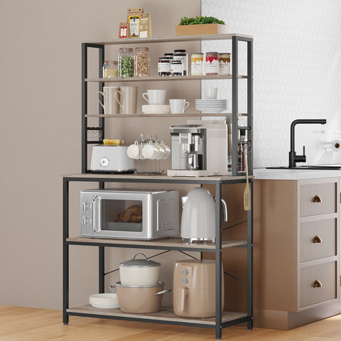 Rootz Kitchen Shelf - Standing Shelf - Microwave Shelf - Space-Saving Storage - 40 x 100 x 167 cm