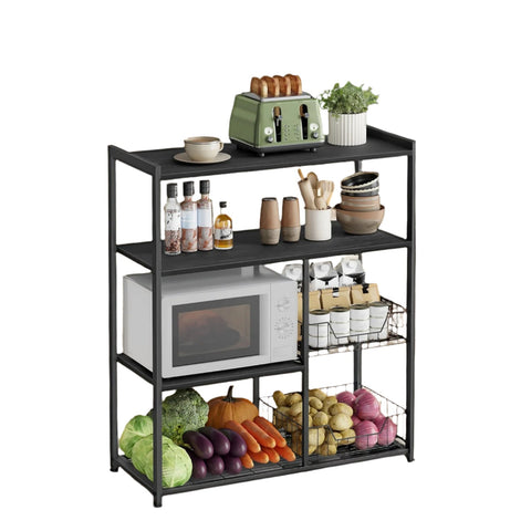 Rootz Kitchen Shelf - Standing Shelf - Bakery Shelf - Sturdy Organization - 35 x 80 x 93.5 cm