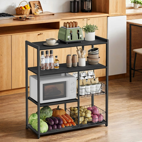 Rootz Kitchen Shelf - Standing Shelf - Bakery Shelf - Sturdy Organization - 35 x 80 x 93.5 cm