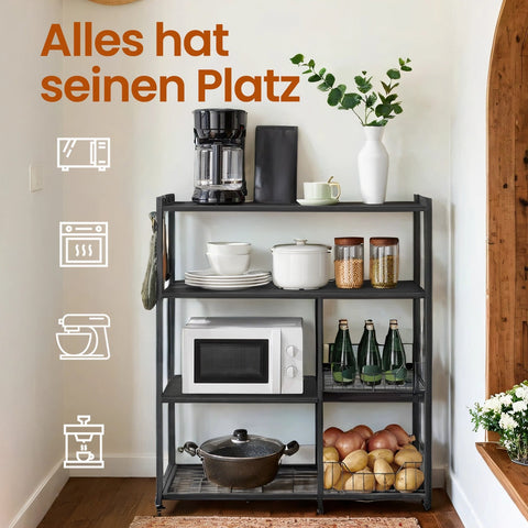 Rootz Kitchen Shelf - Standing Shelf - Bakery Shelf - Sturdy Organization - 35 x 80 x 93.5 cm