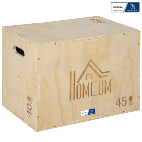 Rootz 3-in-1 Plyo Jump Box - Fitness Box - CrossFit Box - Boosts Jump Strength - 45L x 40W x 60H cm