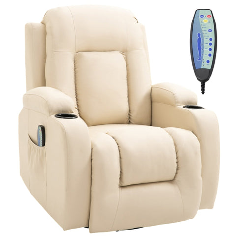 Rootz Massage Chair - Recliner Chair - Relaxation Chair - 8 Vibration Points - Heating Function - 85cm x 94cm x 104cm - Faux Leather