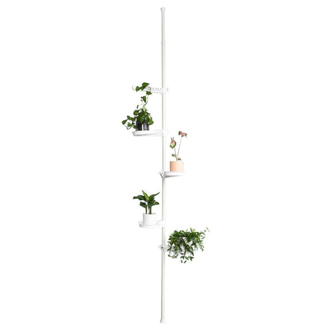 Rootz Adjustable Telescopic Flower Staircase - Plant Shelf - Flower Stand - Space-Saving Design - 360-Degree Adjustable Shelves - Easy Assembly - 259cm-314cm Height