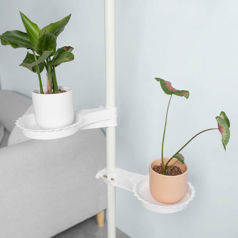 Rootz Adjustable Telescopic Flower Staircase - Plant Shelf - Flower Stand - Space-Saving Design - 360-Degree Adjustable Shelves - Easy Assembly - 259cm-314cm Height