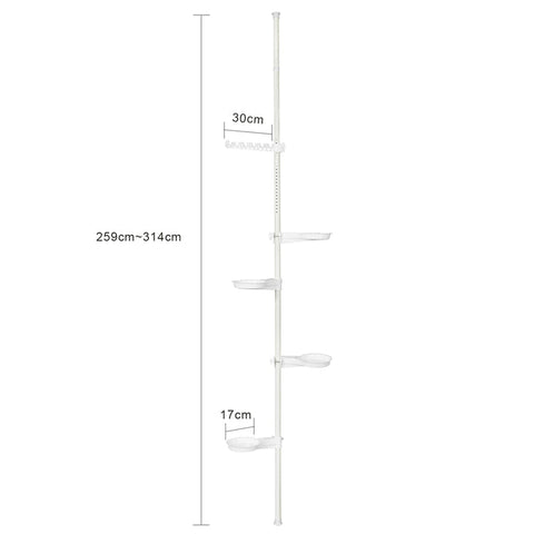 Rootz Adjustable Telescopic Flower Staircase - Plant Shelf - Flower Stand - Space-Saving Design - 360-Degree Adjustable Shelves - Easy Assembly - 259cm-314cm Height