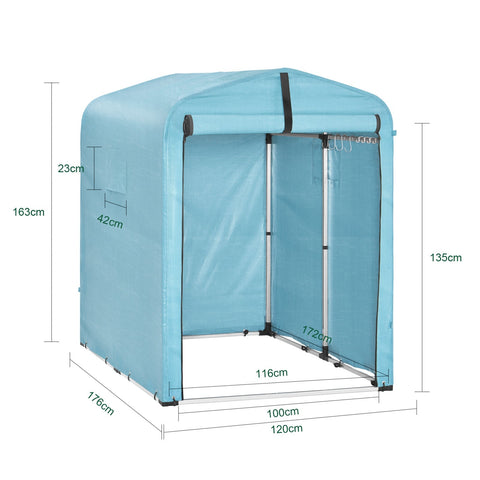 Rootz Weatherproof Bicycle Garage - Outdoor Carport - Durable Bike Shelter - Protects Against Rain and UV - 120cm x 163cm x 176cm