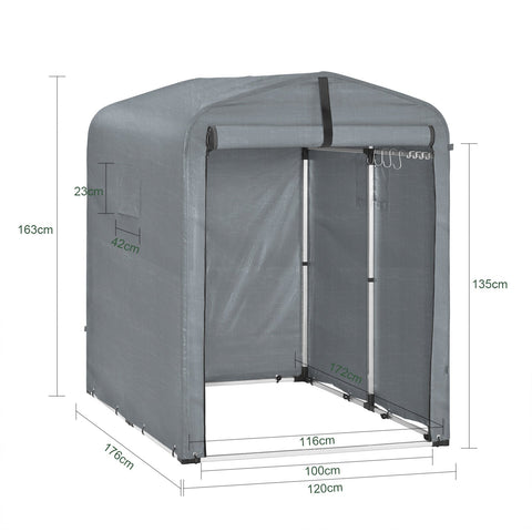 Rootz Bicycle Garage - Outdoor Storage - Weatherproof Shelter - Protects Against Rain & UV - 120x163x176cm