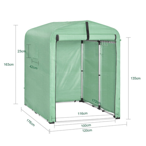 Rootz Bicycle Garage - Outdoor Storage - Weatherproof Shelter - Protects from UV & Rain - 120x163x176cm