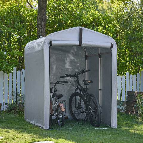 Rootz Outdoor Storage Shelter - Weatherproof Canopy - Iron & PE Garage - Spacious & Ventilated - 120x163x176cm