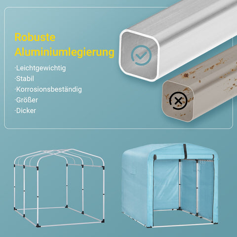 Rootz Bicycle Garage - Outdoor Shelter - Weatherproof Storage - Protects Against Mold - 159x165x219cm