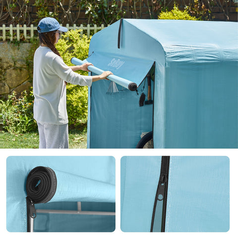 Rootz Bicycle Garage - Outdoor Shelter - Weatherproof Storage - Protects Against Mold - 159x165x219cm