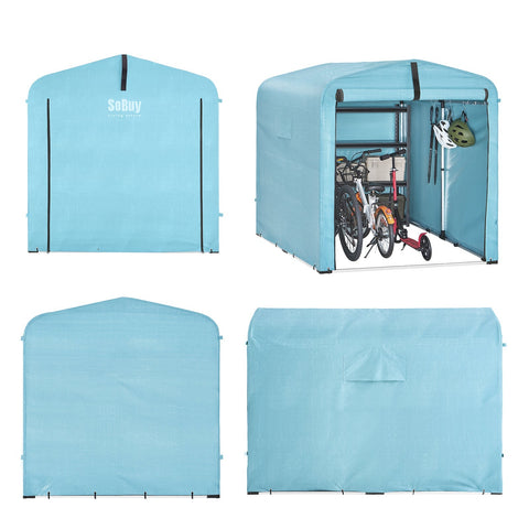 Rootz Bicycle Garage - Outdoor Shelter - Weatherproof Storage - Protects Against Mold - 159x165x219cm