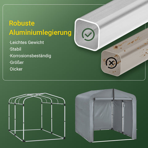 Rootz Bicycle Garage - Bike Shed - Outdoor Storage - Weatherproof & Durable - 159cm x 165cm x 219cm