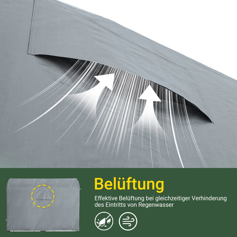 Rootz Bicycle Garage - Bike Shed - Outdoor Storage - Weatherproof & Durable - 159cm x 165cm x 219cm