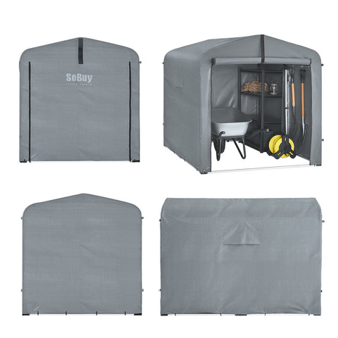 Rootz Bicycle Garage - Bike Shed - Outdoor Storage - Weatherproof & Durable - 159cm x 165cm x 219cm