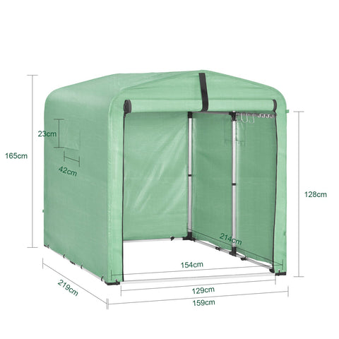 Rootz Weatherproof Bicycle Garage - Outdoor Storage Shelter - Carport Canopy - Extra Stability - 159x165x219 cm